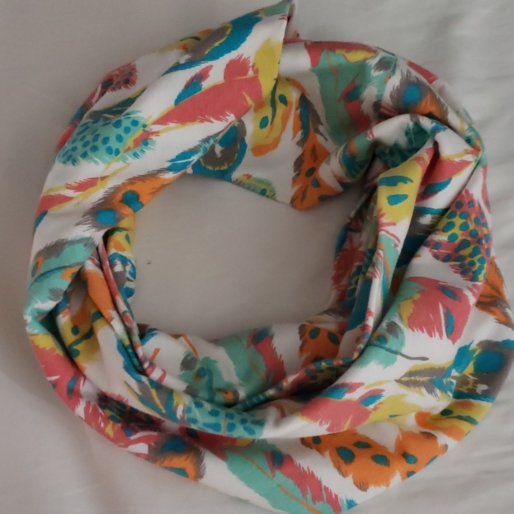 Feather handmade Infinity scarf